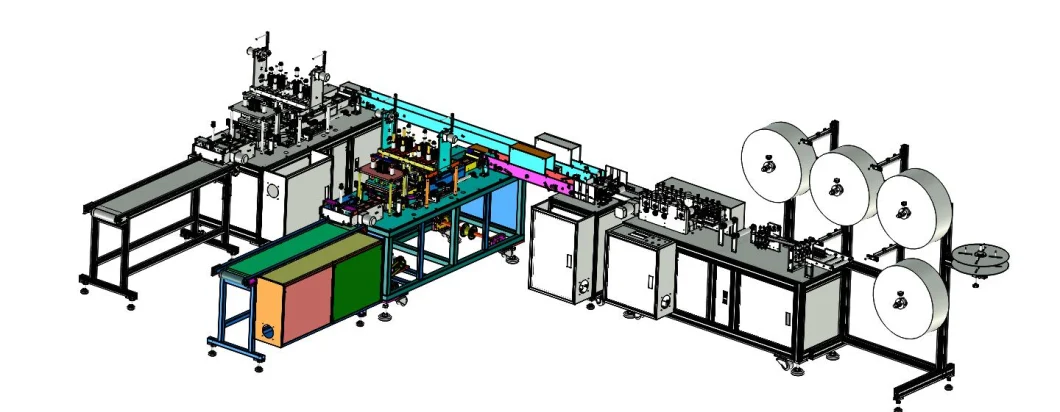 Automatic One Drive Two Flat Face Mask Making Machine