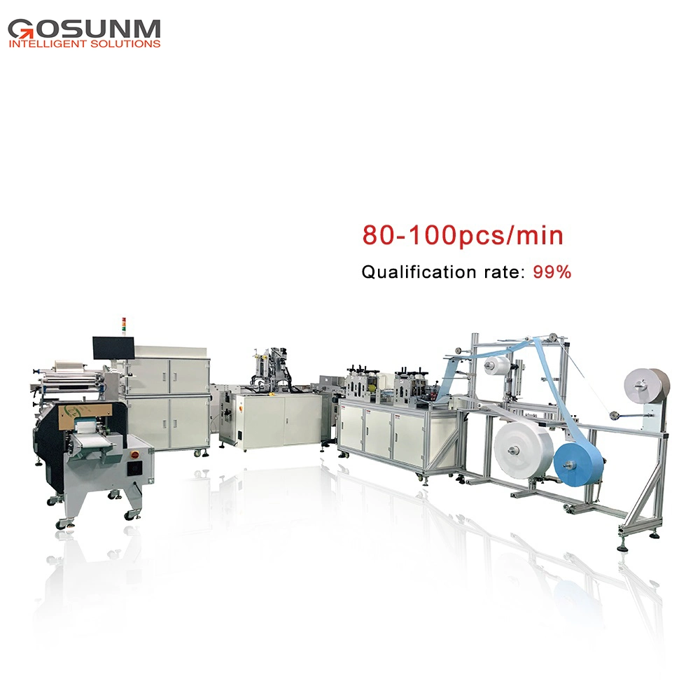 Advanced Design Fully Automatic Flat Mask Making Machine with Inspection Packaging Production Line with Good Supervision of Production